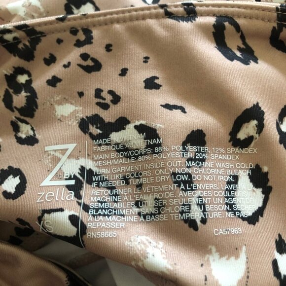 NWT Zella Carmine Animal Print Brown Workout Leggings XS - Picture 9 of 9